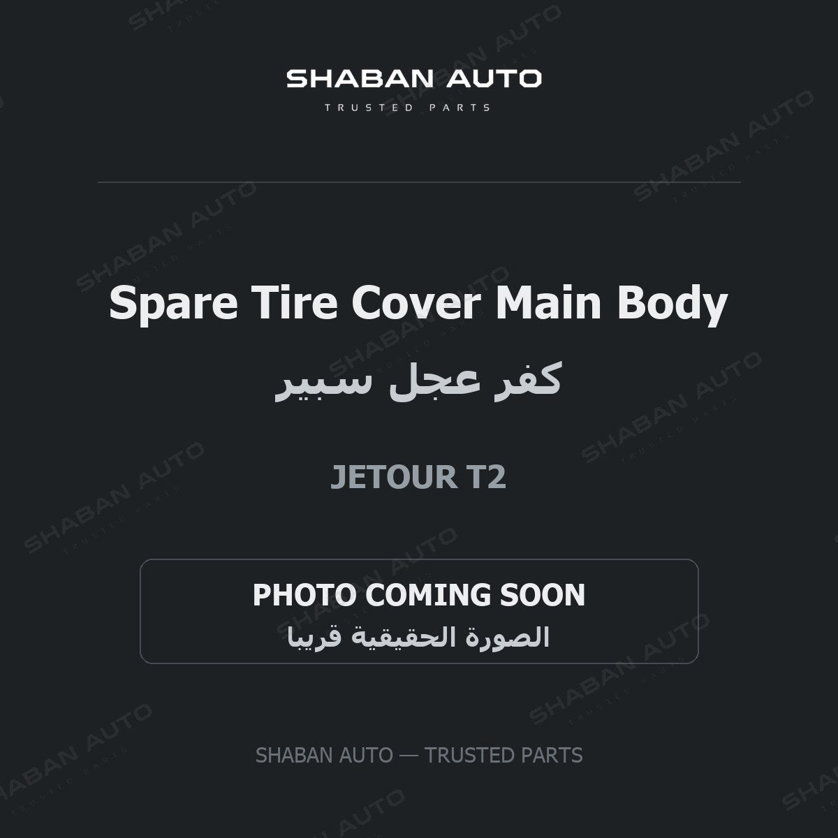 Spare Tire Cover Main Body for Jetour - T2 - 2024