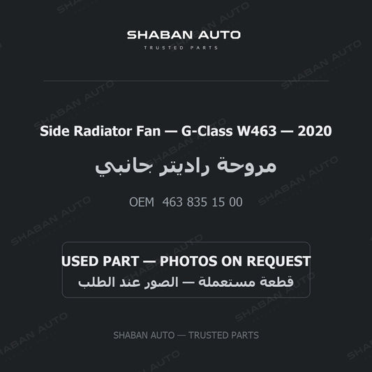 Side Radiator Fan for Mercedes G-Class W463 - 2020