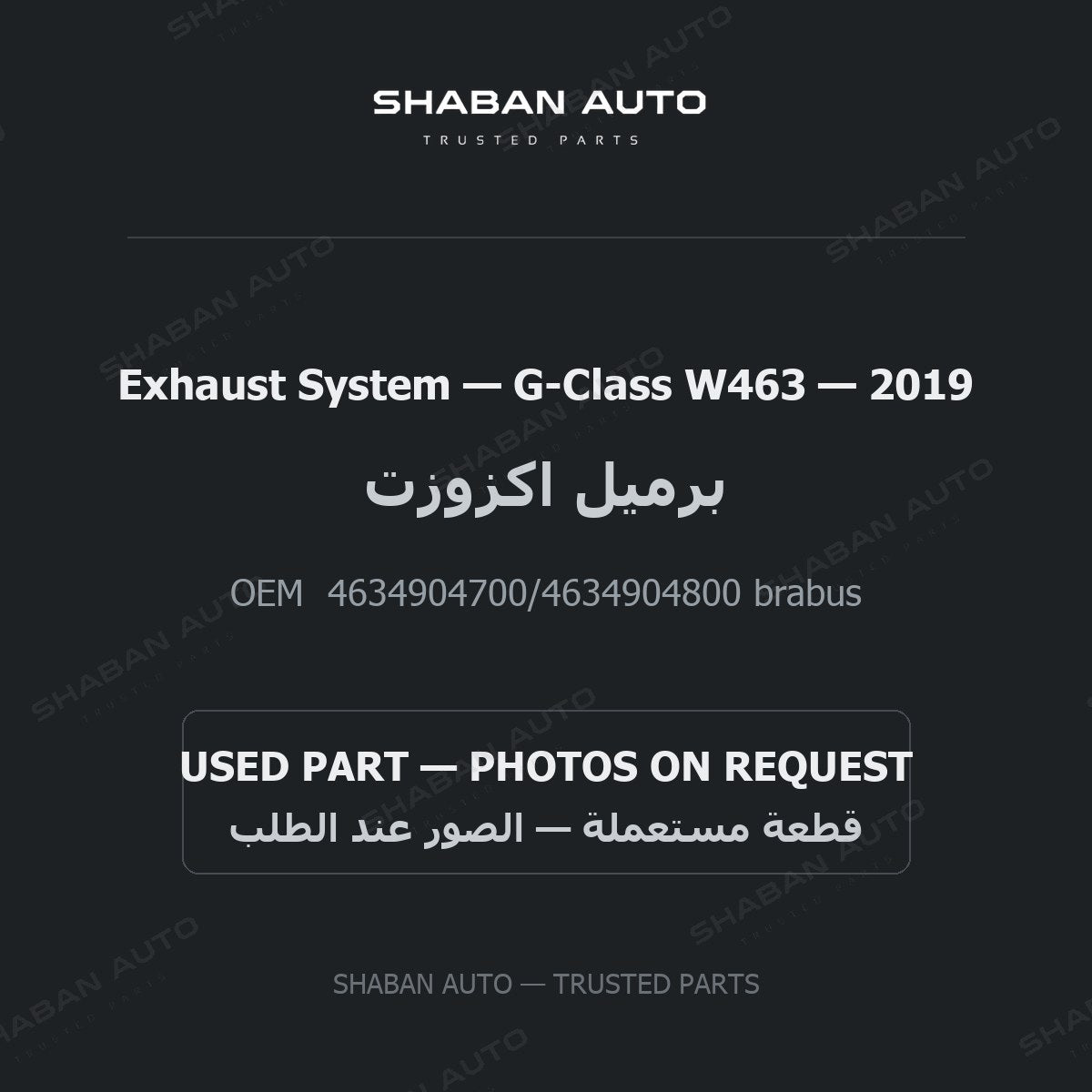 Exhaust System for Mercedes G-Class W463 - 2019