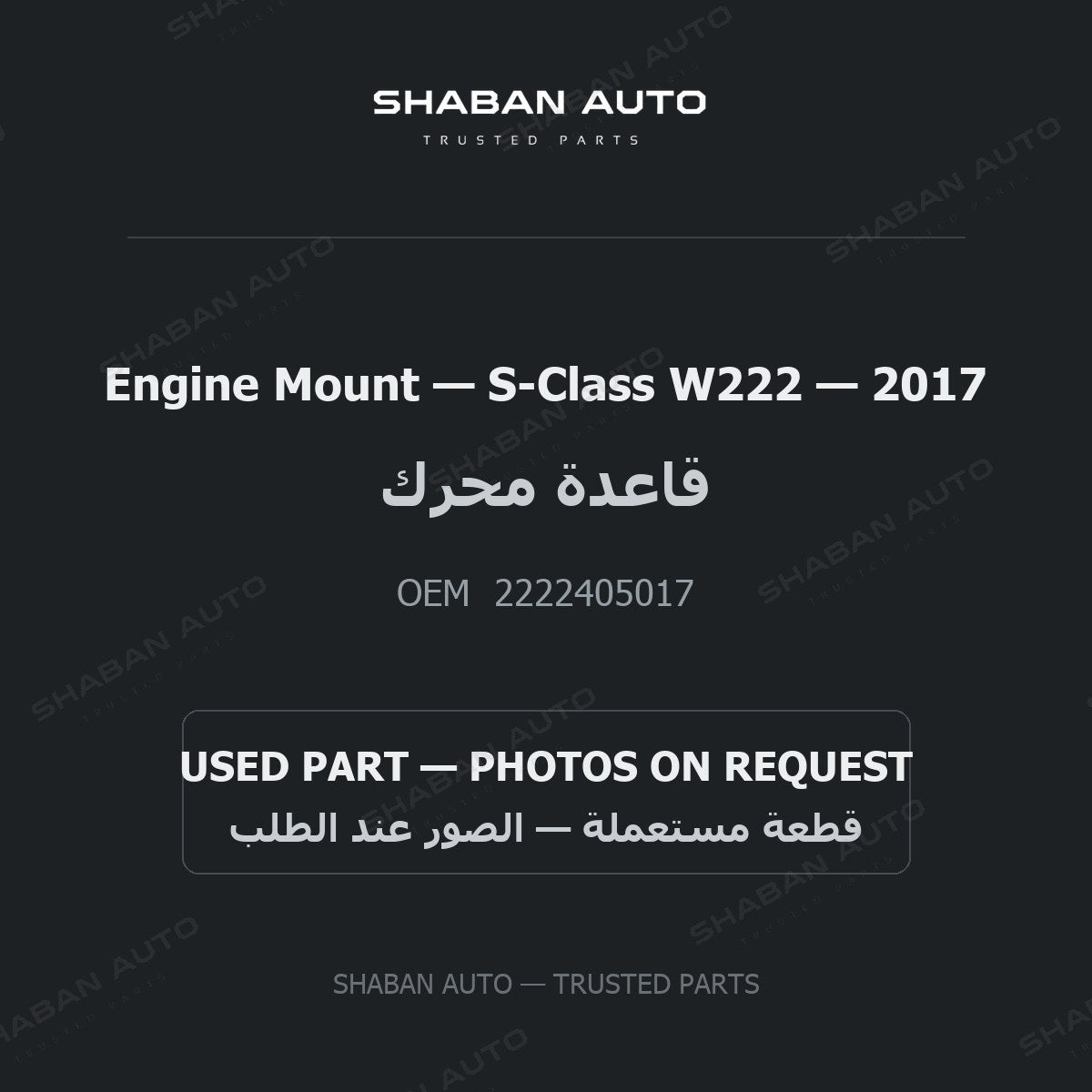 Engine Mount for Mercedes S-Class W222 - 2017