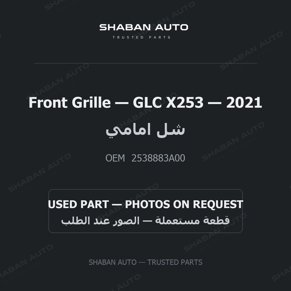 Front Grille for Mercedes GLC X253 - 2021