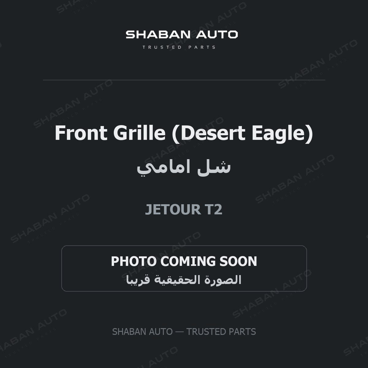 Front Grille (Desert Eagle) for Jetour - T2 - 2025