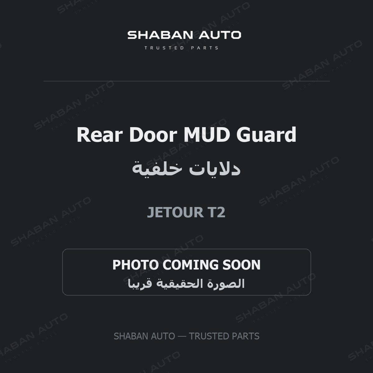 Rear Door MUD Guard for Jetour - T2 - 2024