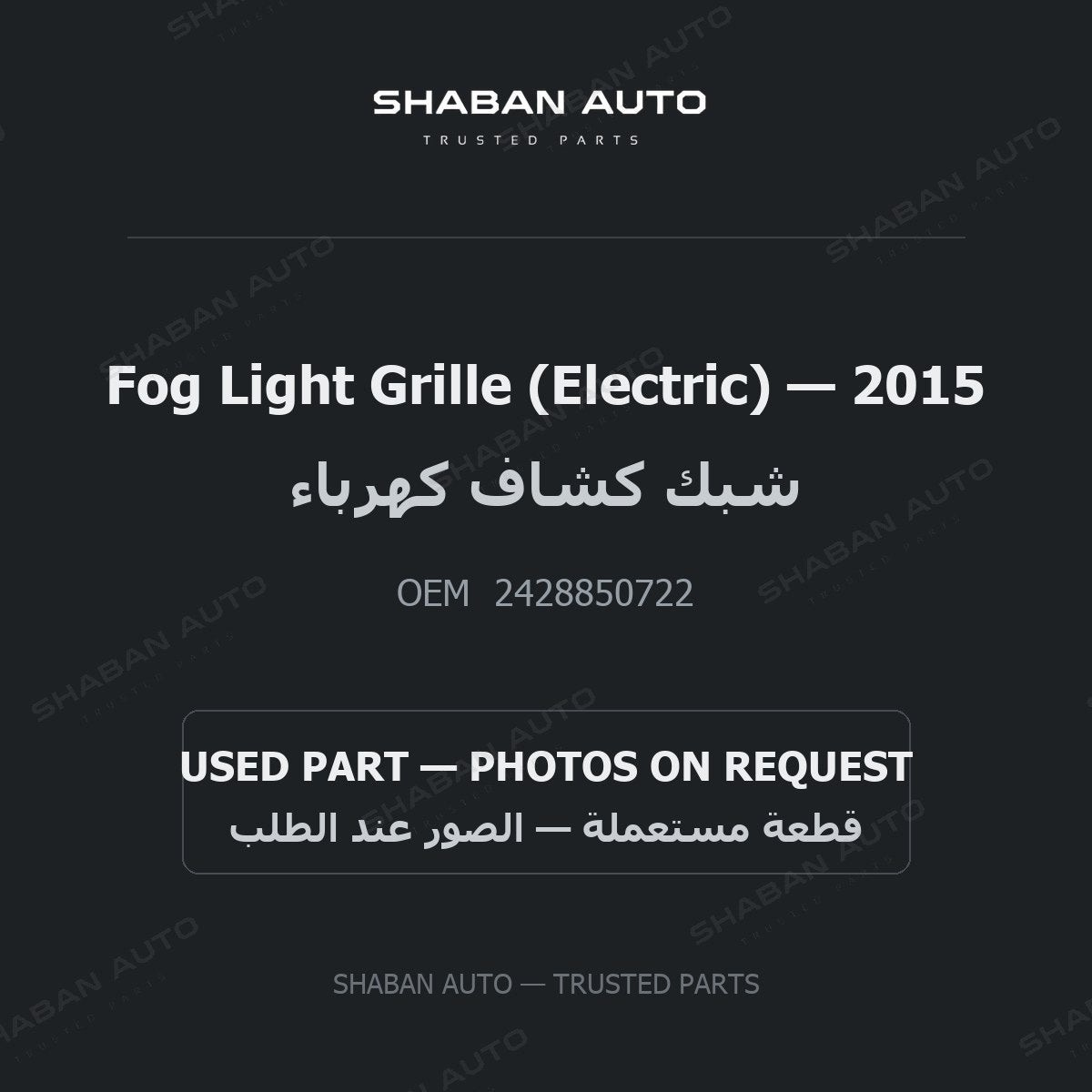 Fog Light Grille (Electric) for Mercedes - 2015